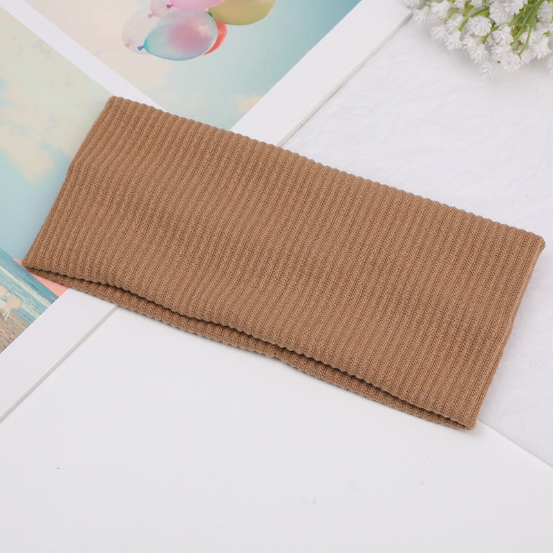 Wholesale Wide Cross Knot Solid Knit Headband